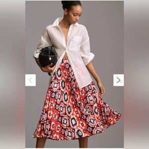 Anthropologie Valerie Pleated Midi Skirt size S